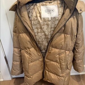Coach Beige Puffer Jacket